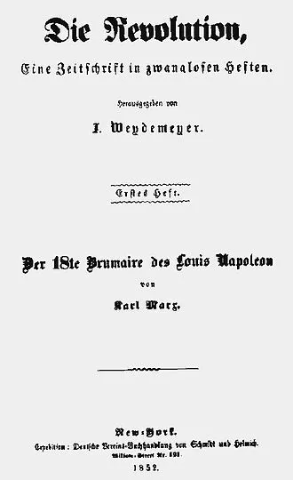 Der achtzehnte Brumaire des Louis Bonaparte